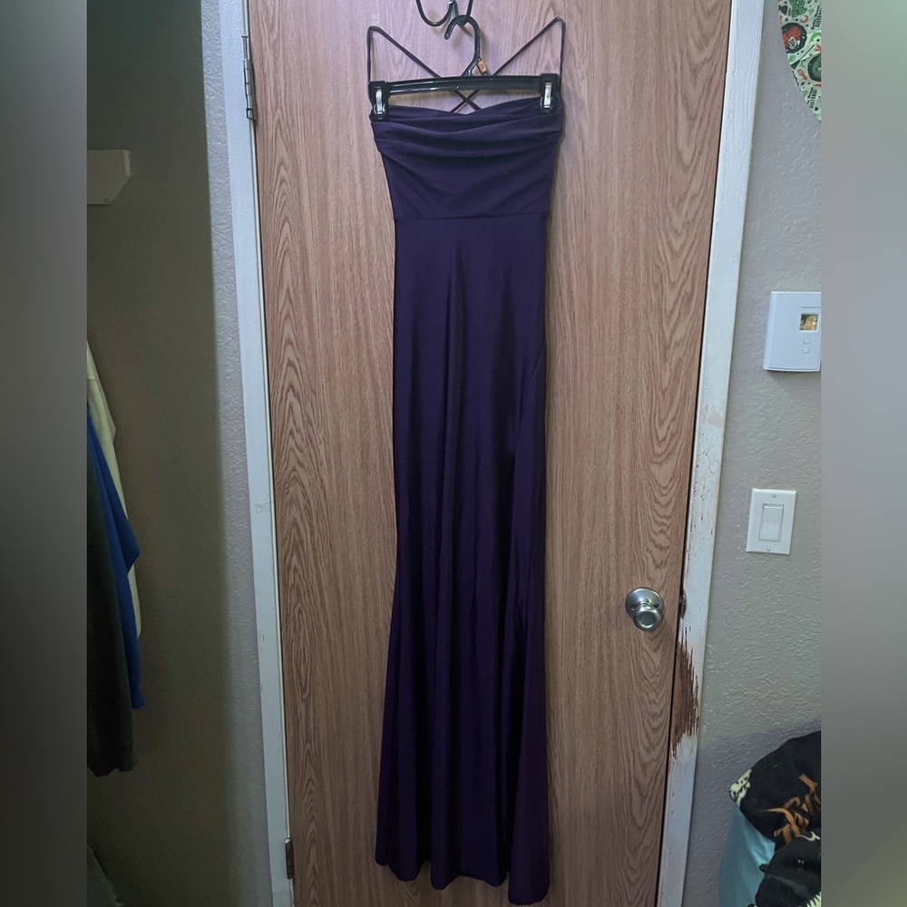Long deep purple formal dress